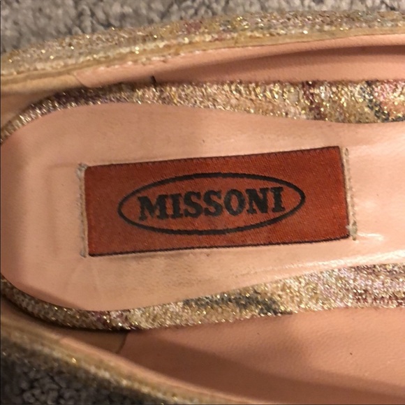 MISSONI shoes ballet flats cream and golden - Picture 2 of 11